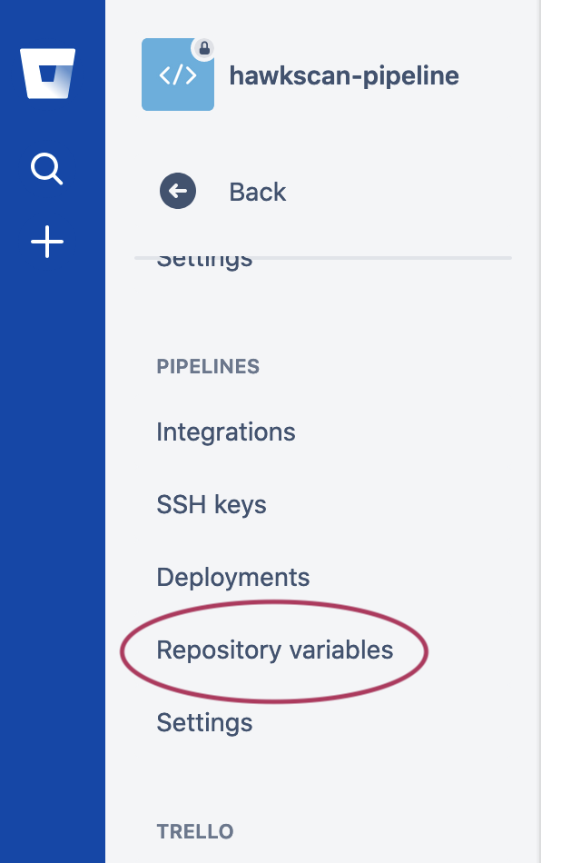 Repository Variables Screenshot