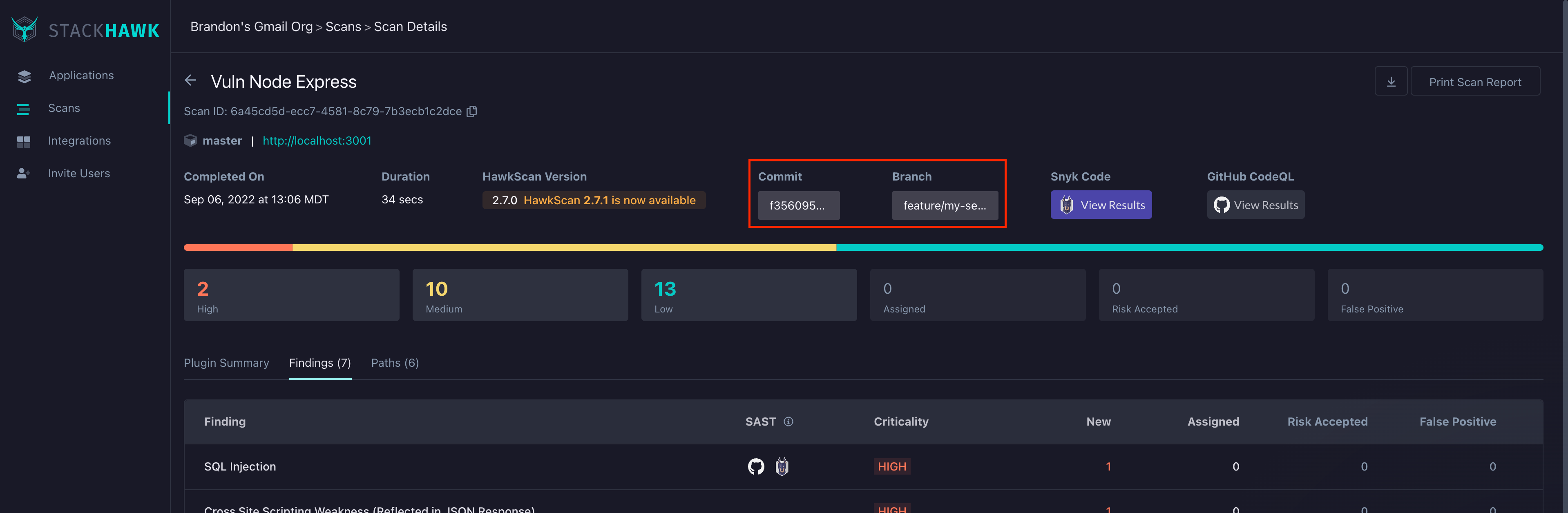 Commit Sha and Branch in Platform