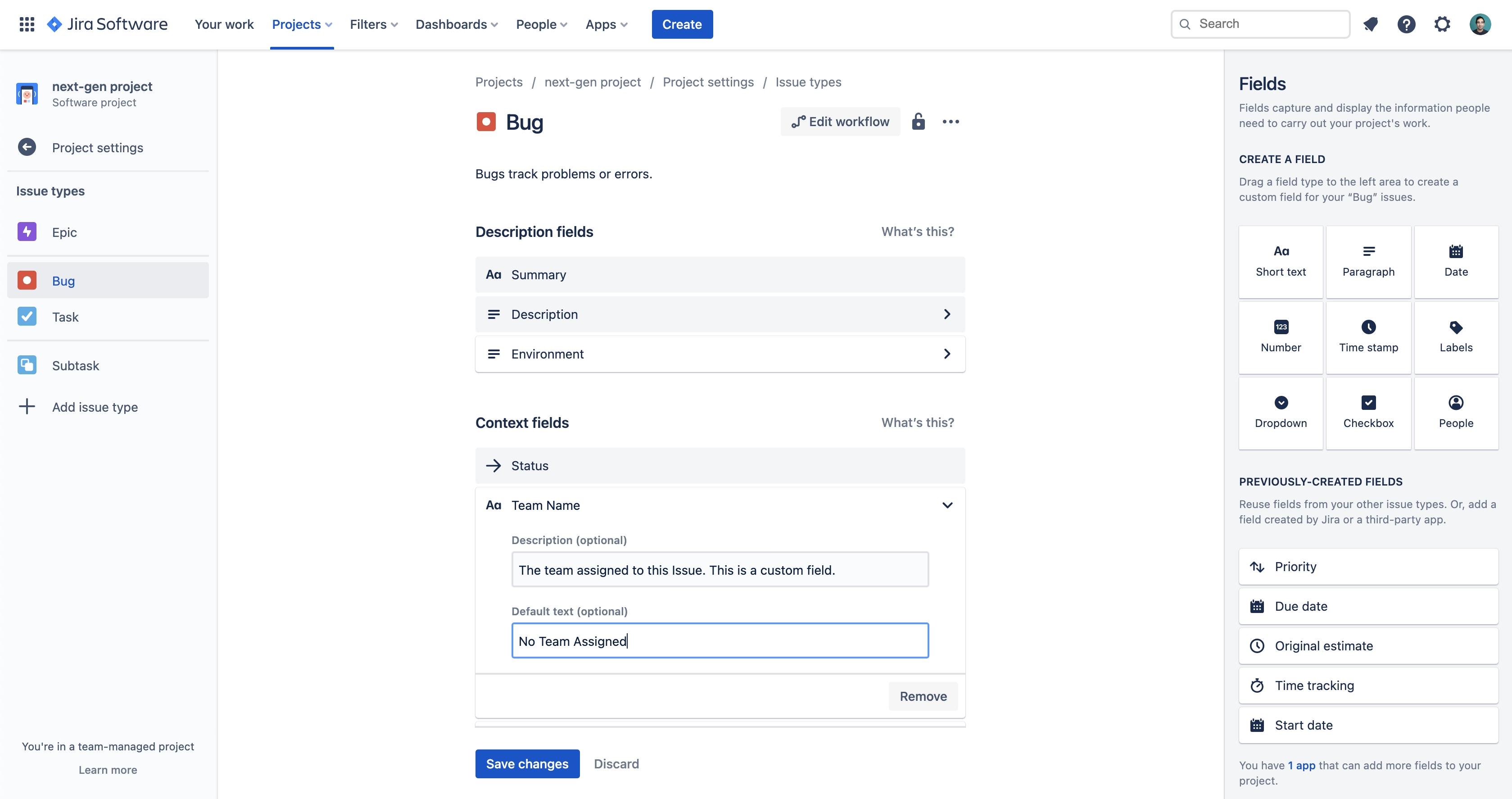 Jira Custom Fields Configuration