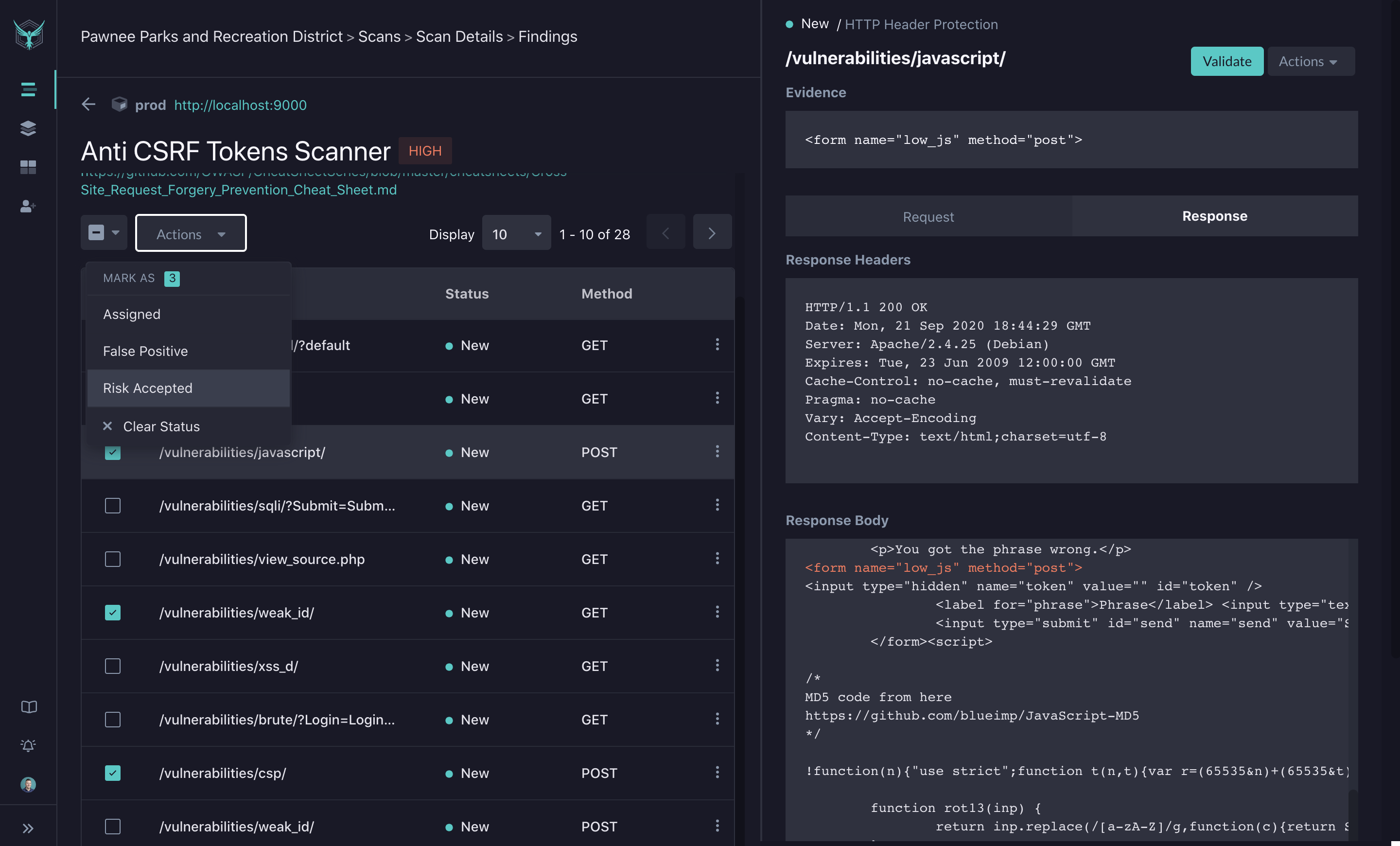 StackHawk Platform - Finding Actions