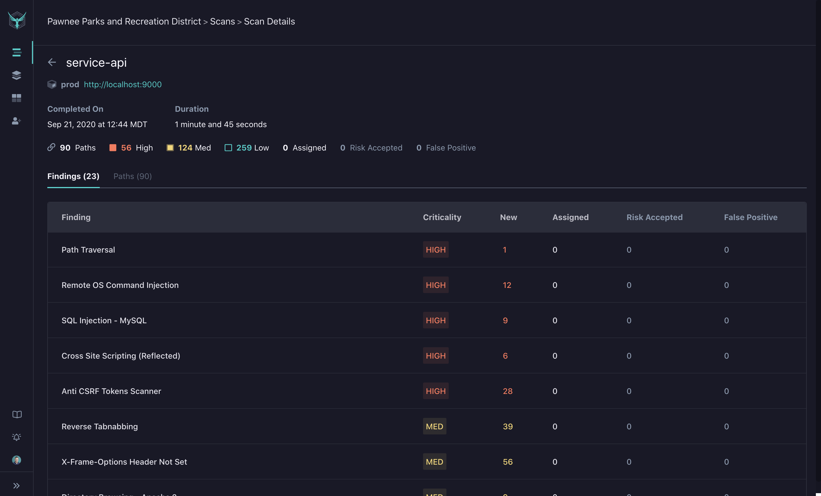 StackHawk Platform - Scan Details