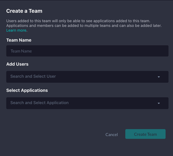 Create Team Modal