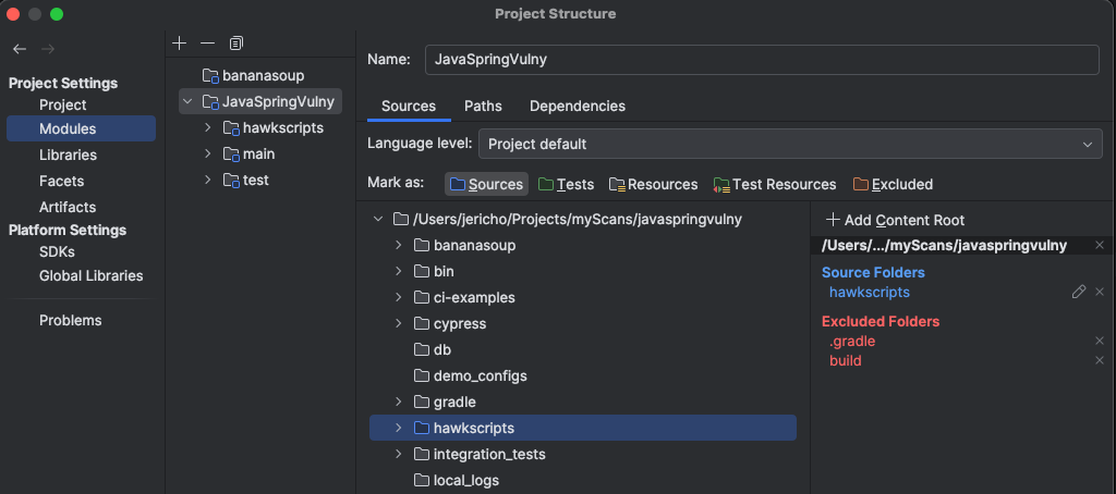 Mark hawkscripts directory as Source