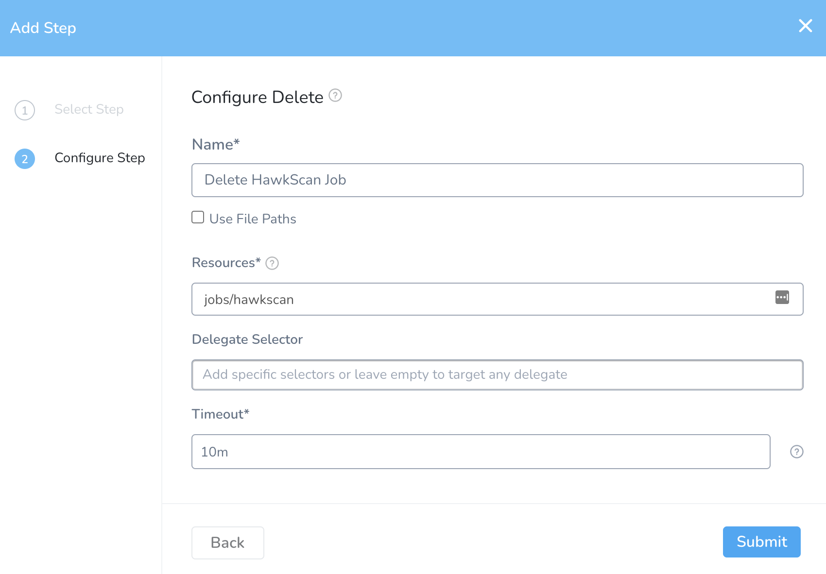 Harness Workflow Delete Step