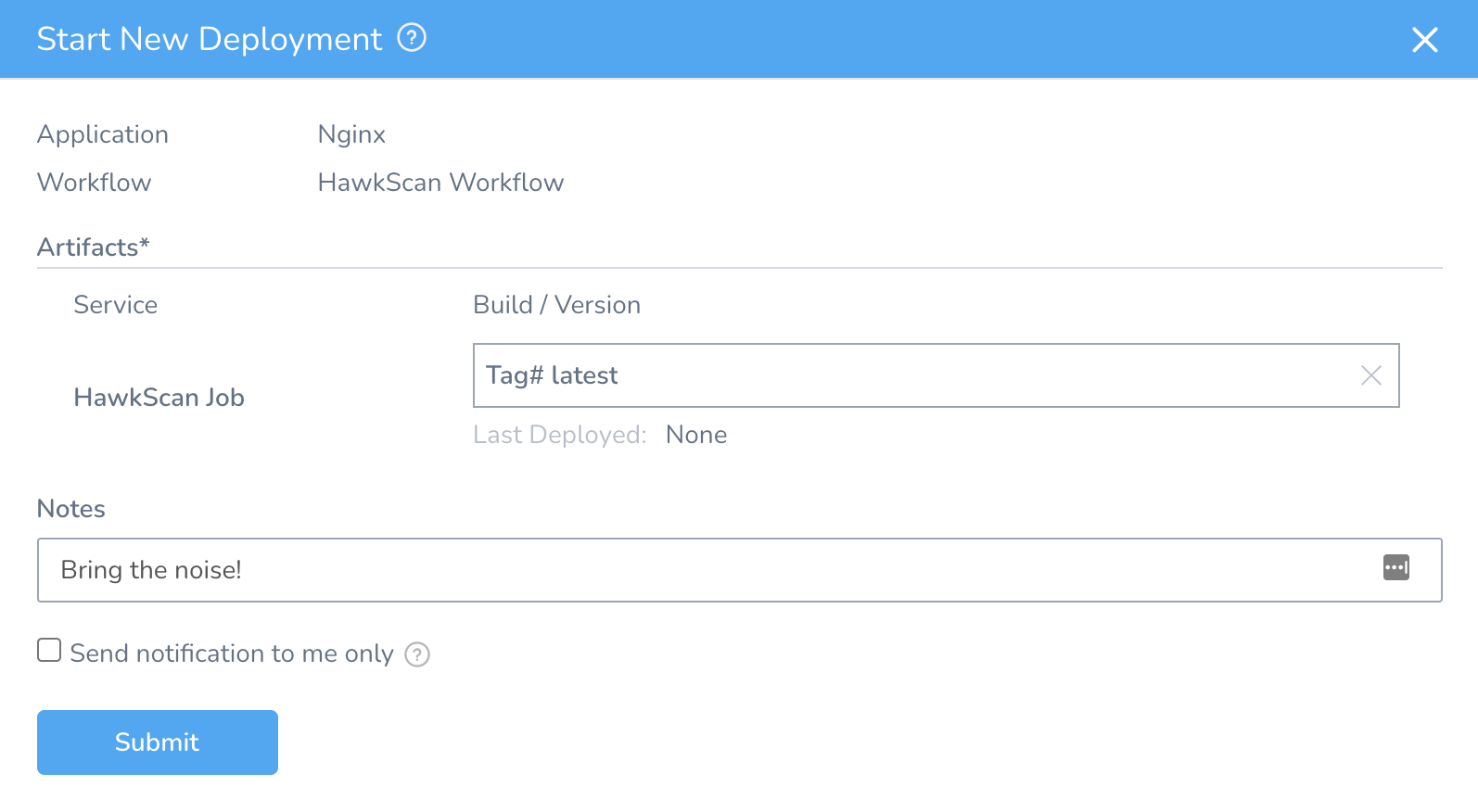 Harness Deploy HawkScan Workflow