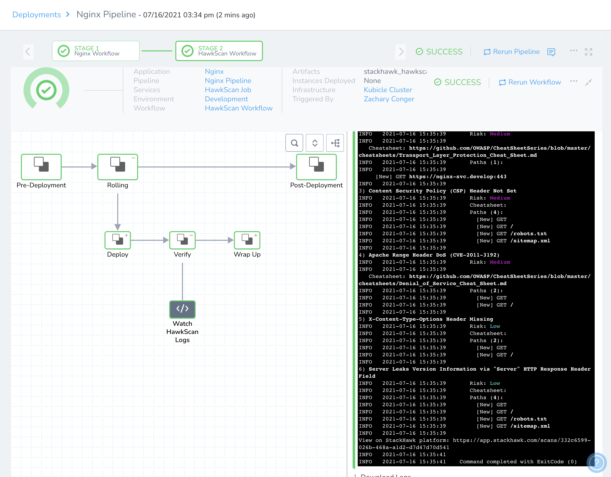 Pipeline Deployment Results