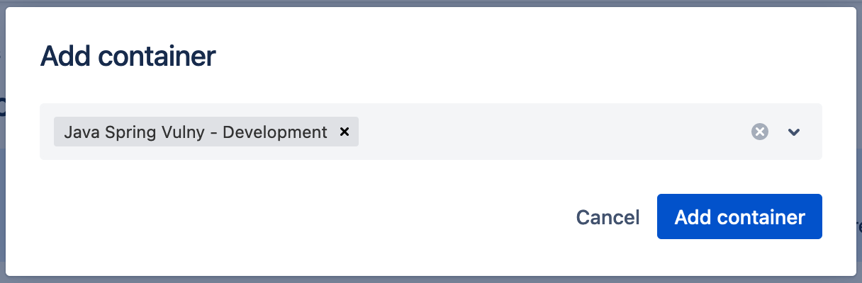 Add Security Container Modal