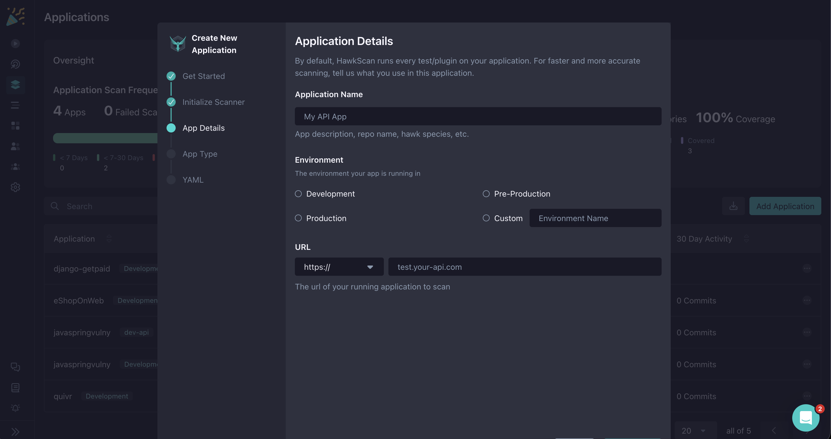 StackHawk Platform - Add an App