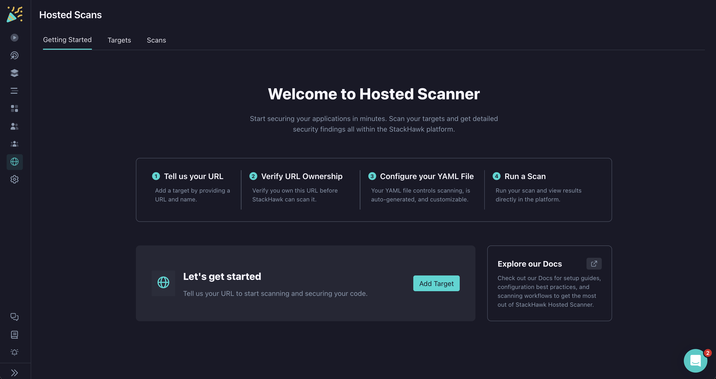 StackHawk Platform - Hosted Scanner Getting Started